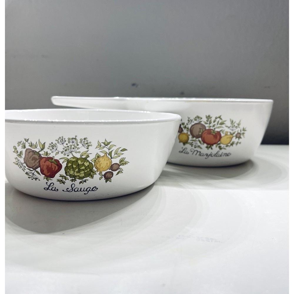 Vintage Corning Ware Set P-82-B Spice of Life La Marjolaine La Sauge 1-1/2 Pnt